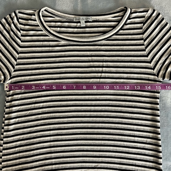 B&W Striped Charlotte Russe Tee - Picture 2 of 7